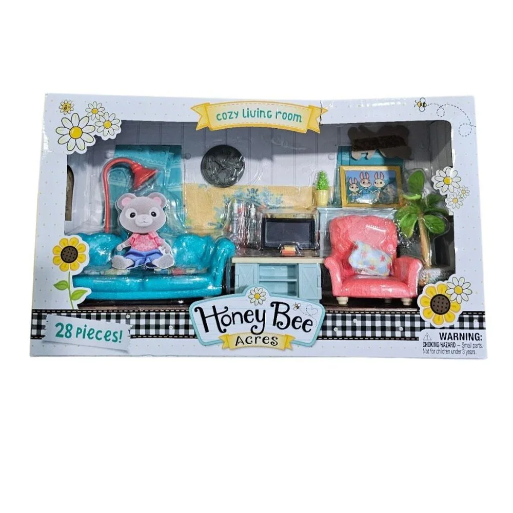 Honey Bee Acres Cozy Living Room for Dollhouse Playset 28 Pieces New - Picture 1 of 2